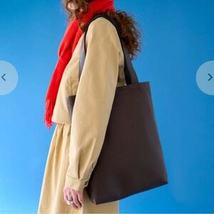 Tusk NY leather tote bag zoya ascot espresso baggu Madewell linquist style